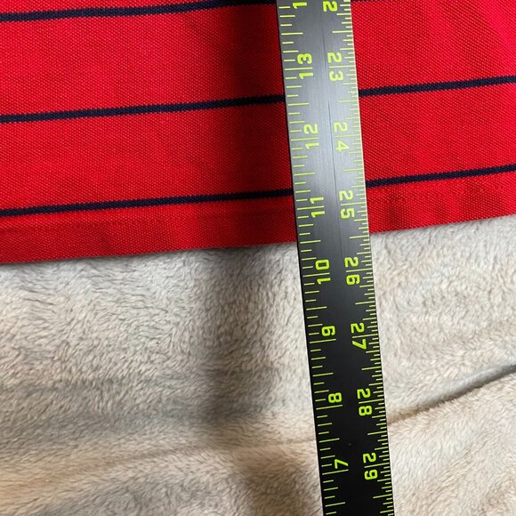 Lacoste Men's Polo Shirt Size XL (6) Red & Navy Striped Short Sleeve Cotton Clas - Picture 4 of 9